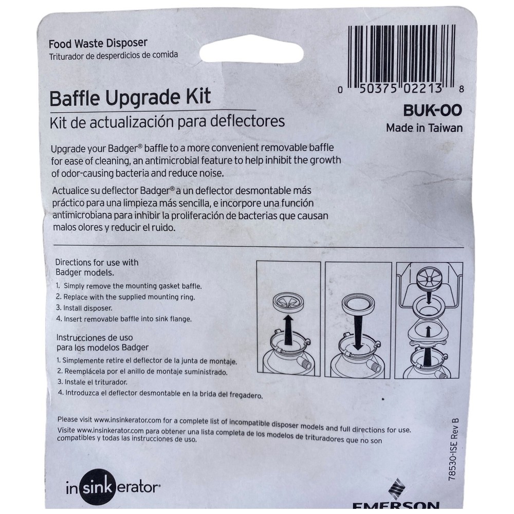 BUNDLE InSinkErator Anti-Microbial Quiet Sink Baffle & Quick Lock Sink Mount NEW