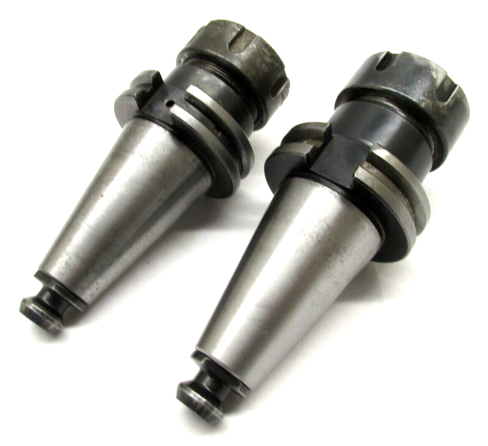 2 ER32 COLLET CHUCK TOOL HOLDERS w/ CAT40 SHANKS