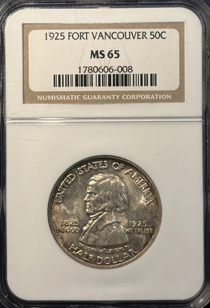 1925 VANCOUVER COMMEMORATIVE HALF DOLLAR NGC M65