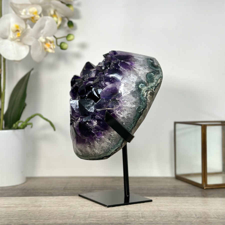 Amethyst Geode Cluster with Large Purple Crystal Points. MWS2698