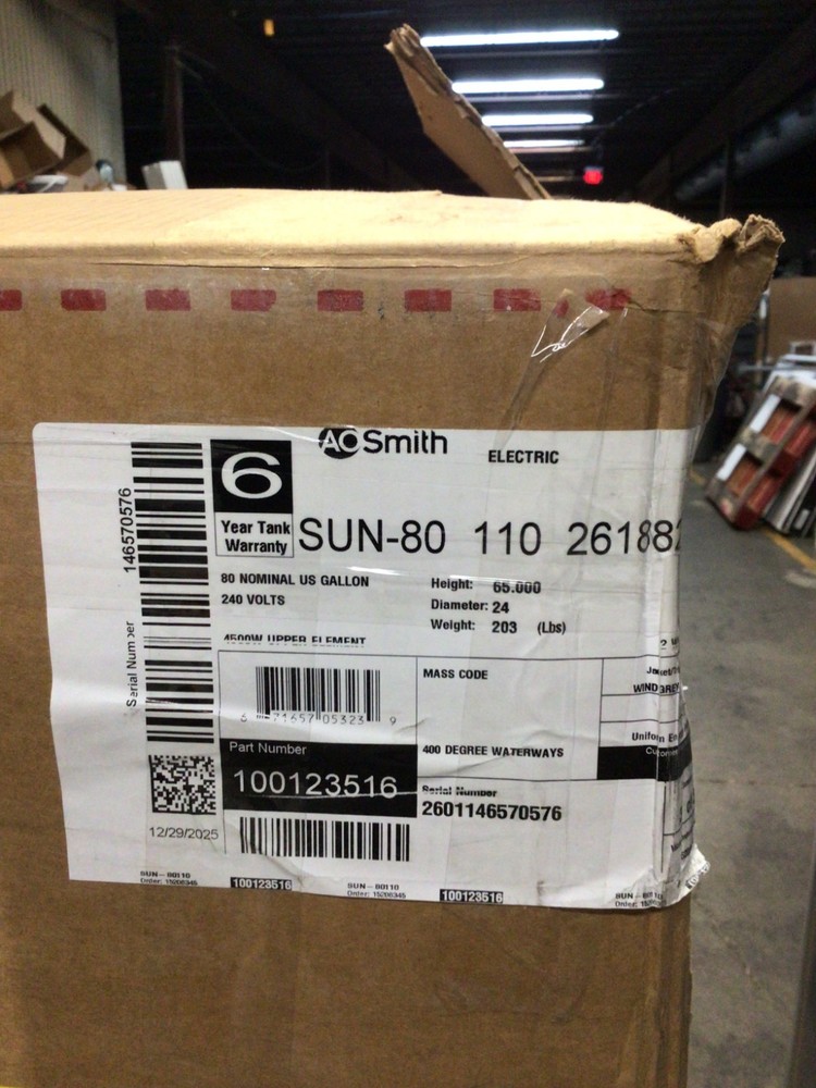 AO Smith SUN-80 Cirrex 80 Gallon Solar Water Heater Tank 240V NEW