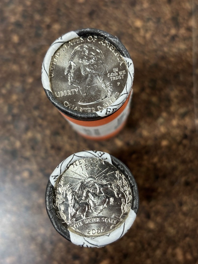 2006 Nevada P&D STATE QUARTER ORIGINAL BANK ROLLS -UNCIRCULATED