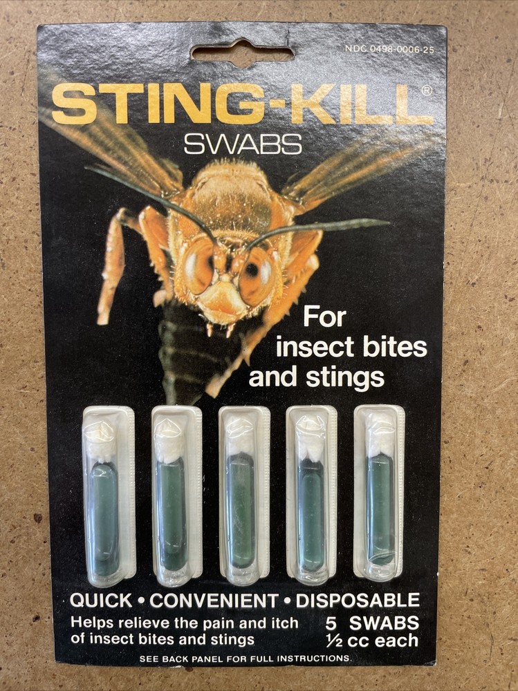STING KILL DISPOSABLE SWABS, 5 per pack (6 Packs) 30 Total