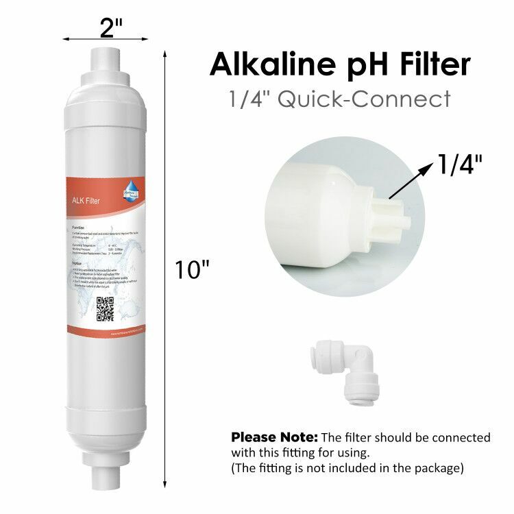 6 Pack Alkaline Water Filter pH+ Mineral Filter Replacement Under Sink RO System