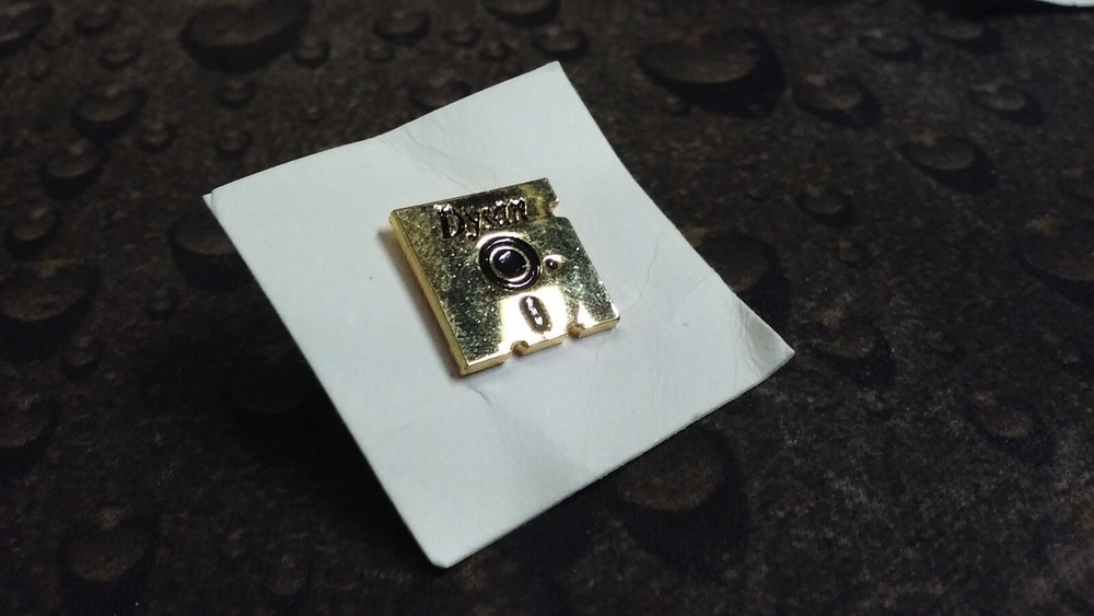 Dysan Floppy Disk vintage pin badge