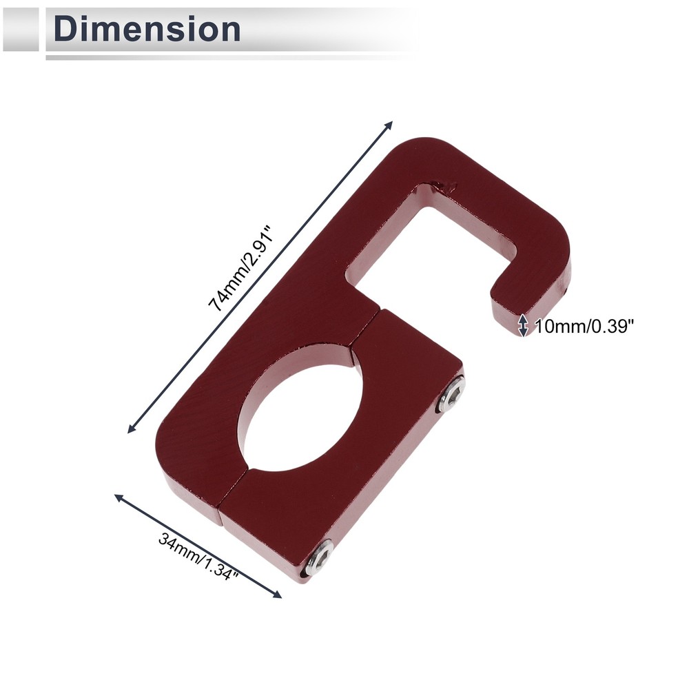 Double Arc Hook for Motorcycle Hex Key Washer 1 Set Red