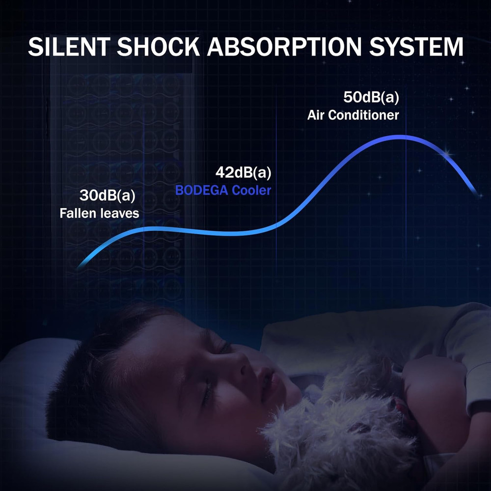 Wine Cooler - 55 Bottle Compressor Refrigerator with Digital Temp Control, Lock,