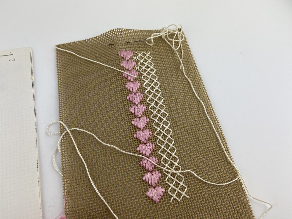 Lace On Canvas Chatelaine By Peni Harmon Canvas Pattern With Supplies - Started