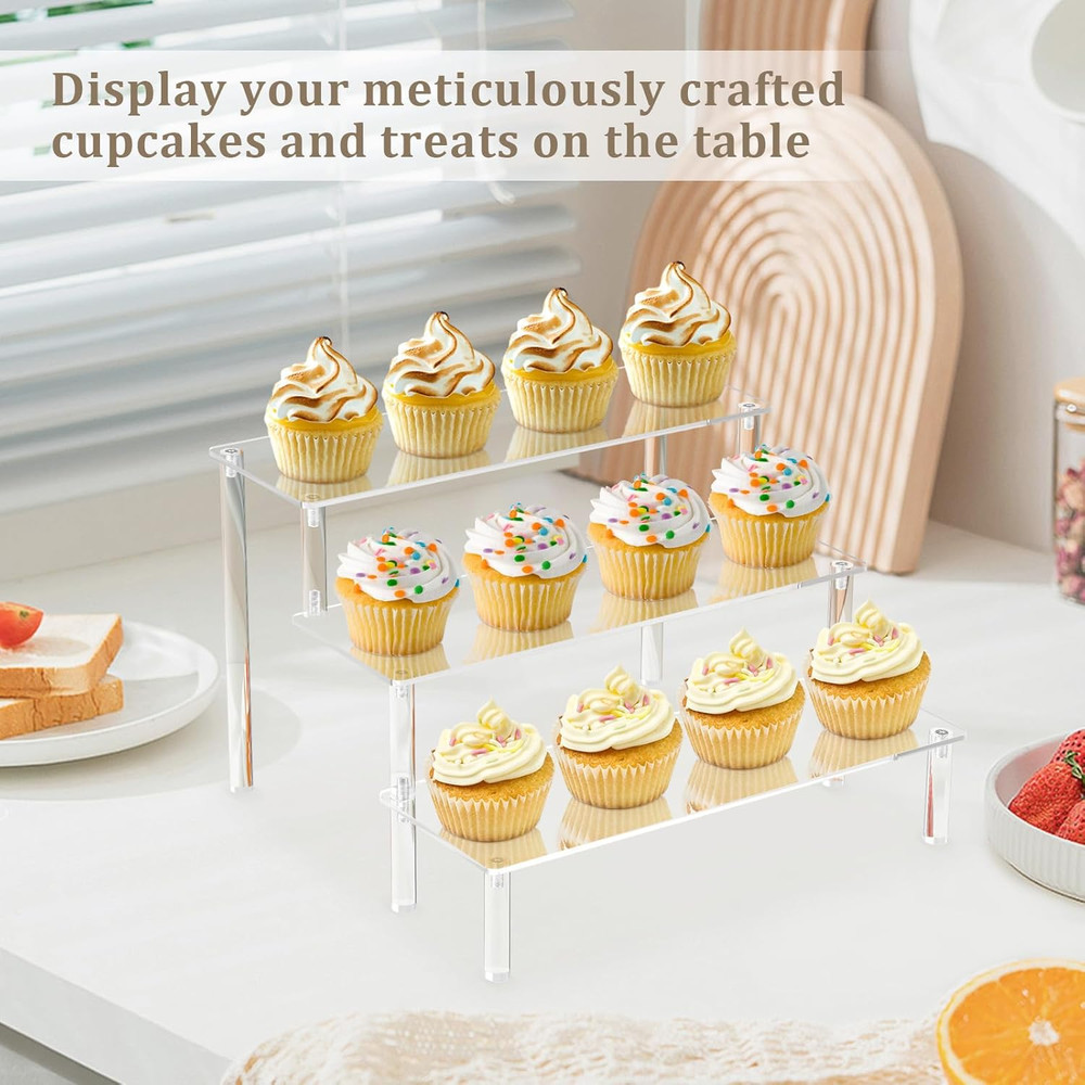 Acrylic Riser,Clear Display Risers Stand Perfume Organizer Cologne Acrylic Shelv