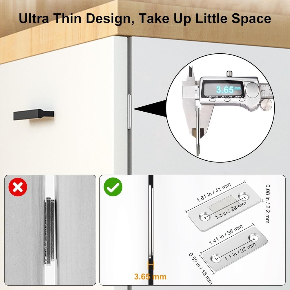 Self-Adhesive Magnetic Door Catch 4-Pack – Stylish & Secure Closure Solution