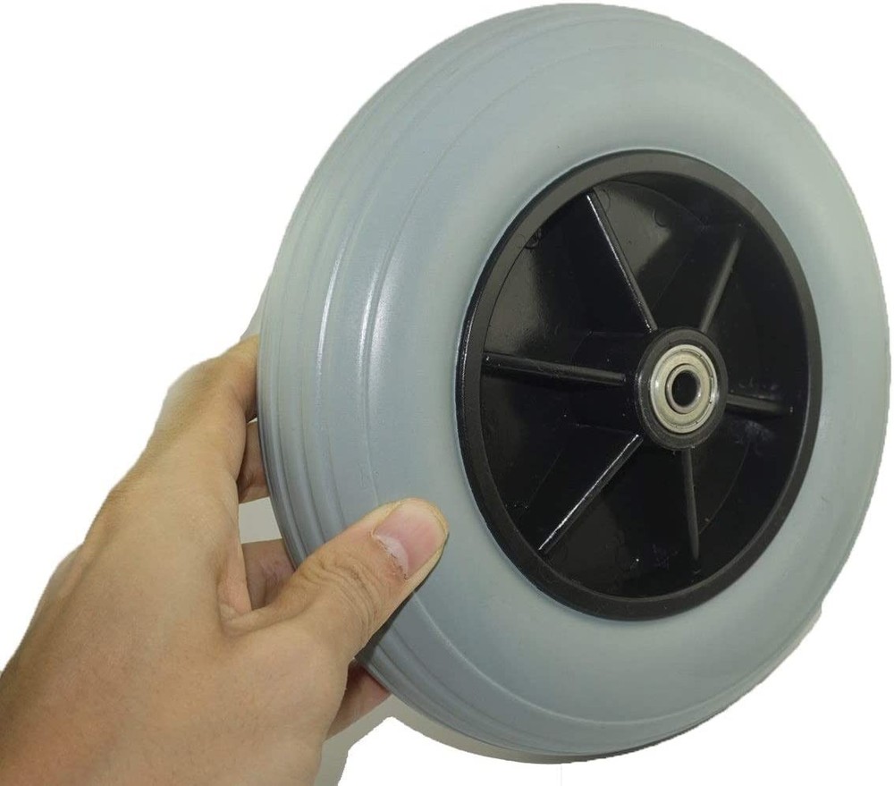 (Pair of Two) ,8 x 2 (200x50) Solid Rubber Front Rear Caster Tires Wheels Assemb