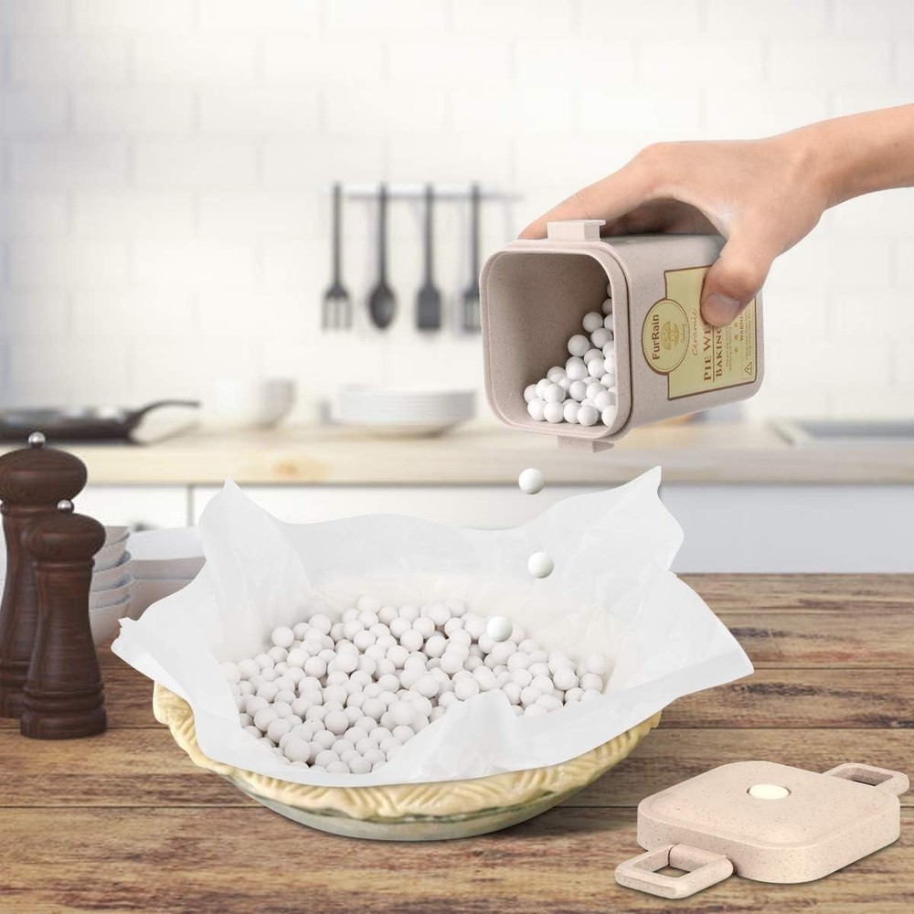 High-Quality Ceramic Pie Weights - Prevents Pastry Blisters & Shrinkage