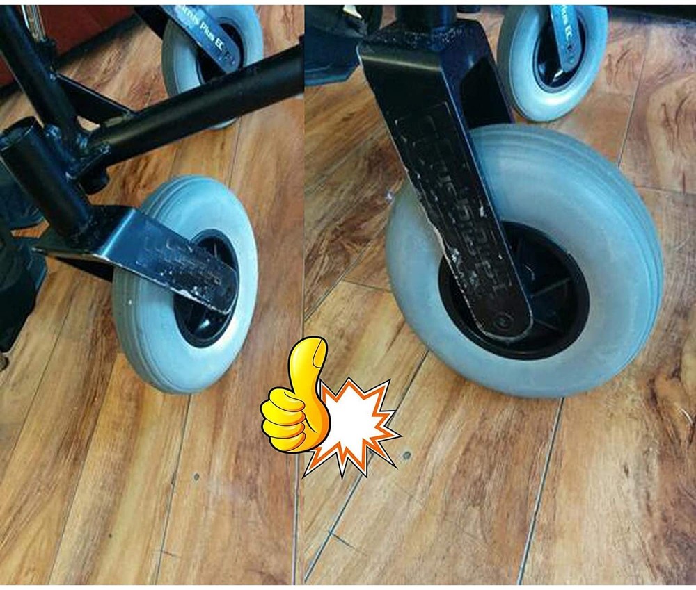 (Pair of Two) ,8 x 2 (200x50) Solid Rubber Front Rear Caster Tires Wheels Assemb