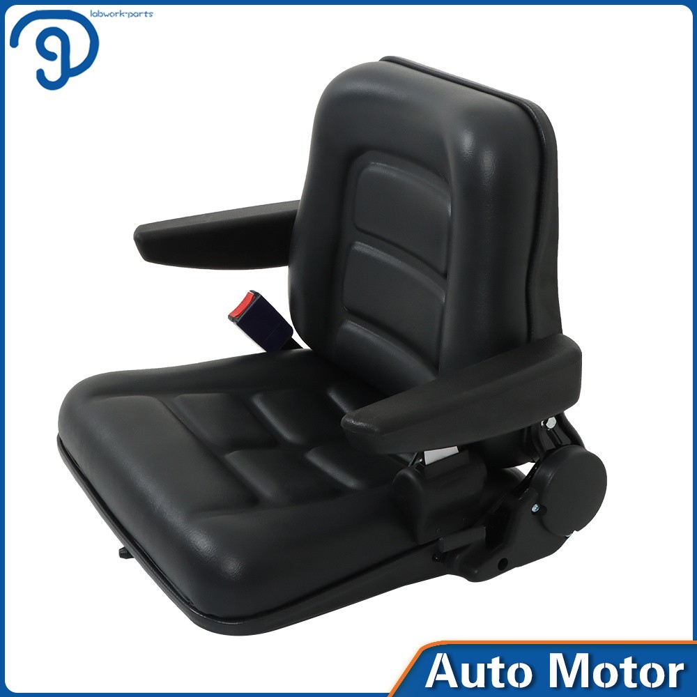 Tractor Forklift Seat Excavator Universal Adjustable Backrest Armrest Safty Belt