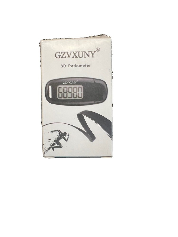 Gzvxuny 3D Pedometer with Clip and Strap Simple Walking Step Counter USB Rech...