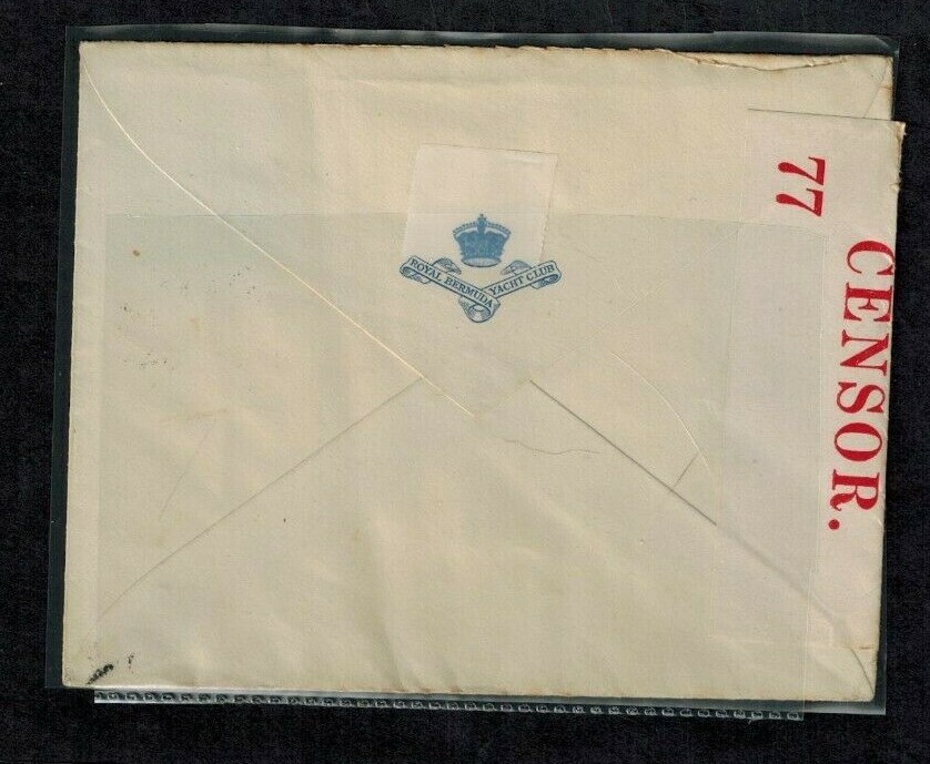 Bermuda WWII Censor Cover C22 Red Censor #77