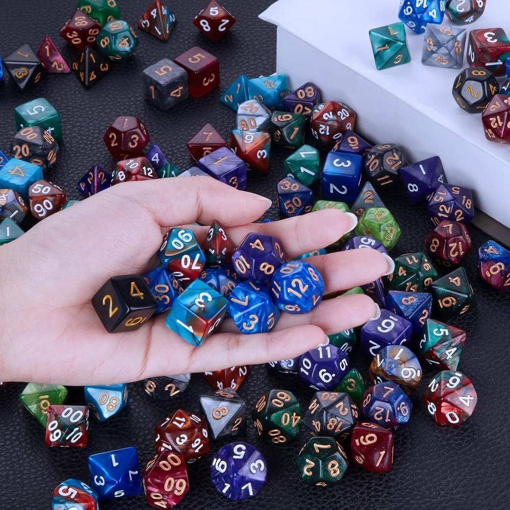 182pcs DND Dice Sets - 26 Colors with Large Drawstring Bag