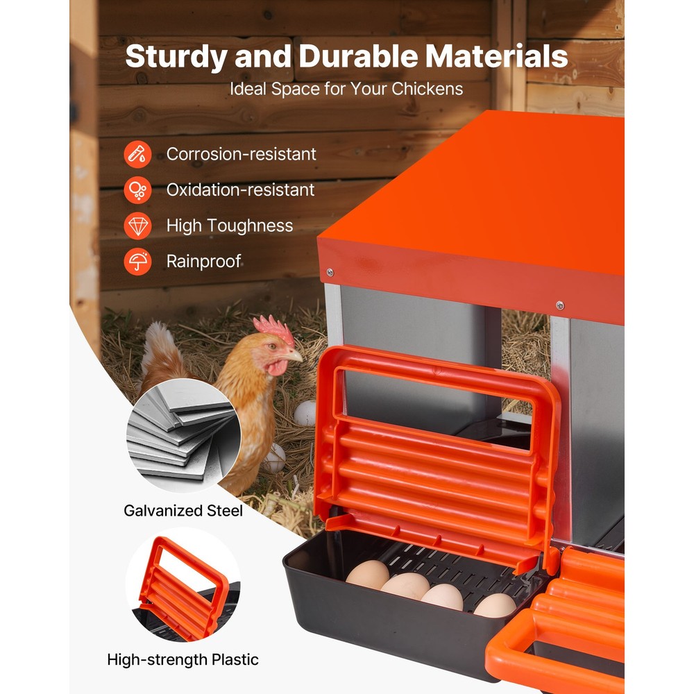 Uimoso 2-Tier Chicken Nesting Boxes with 10 Compartments for Egg Collection