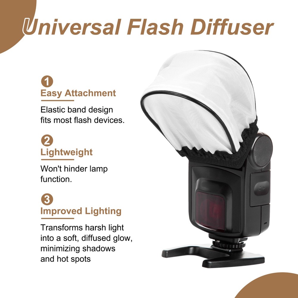 4pcs 3.5" x 2.4" Soft Mini Flash Bounce Diffuser Cap, for Flashlight, White