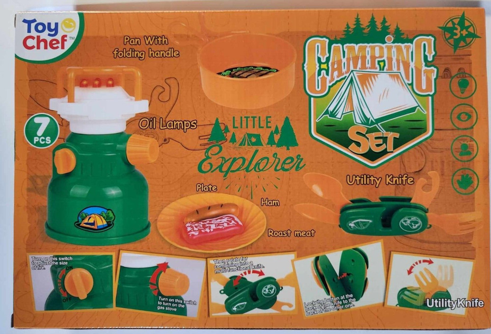 Toy Chef Little Explorer Camping Set 7 Pcs Camp Collection