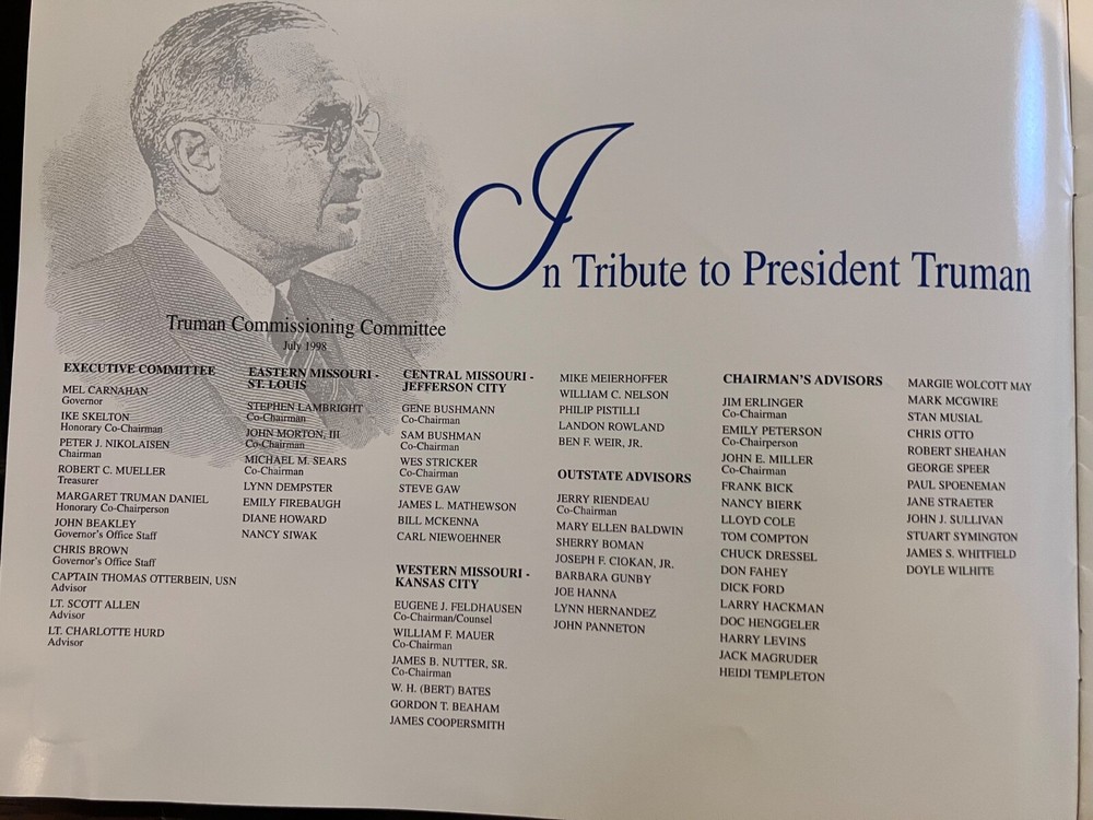 USS Truman CVN 75 Commissioning Program 1998