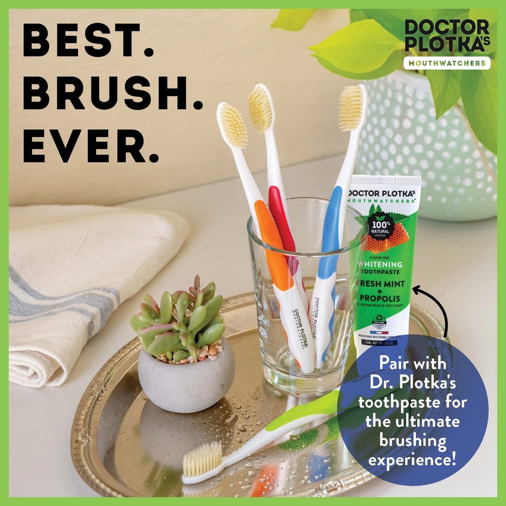 Soft Flossing Toothbrushes for Sensitive Teeth and Gums - 6 Pack Set