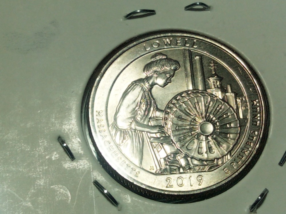 Mint Error Coin Washington Quarter 2019p Lowell Multiple Die Chips On Reverse