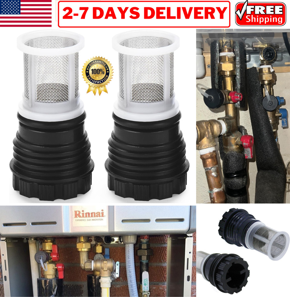 2 Pack H98-510-S Filter Inlet Screen Assembly for Rinnai Tankless Water Heaters