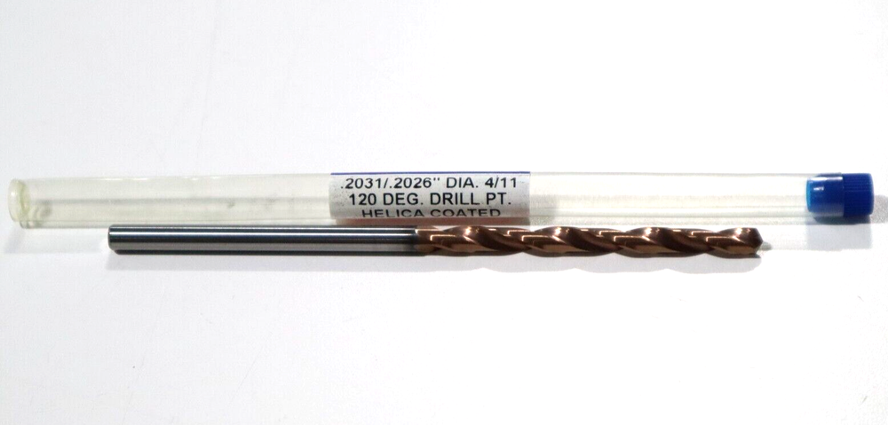 GARR TOOL, .2031/.2026" (13/64) SOLID CARBIDE DRILL, HELICA COATED C701