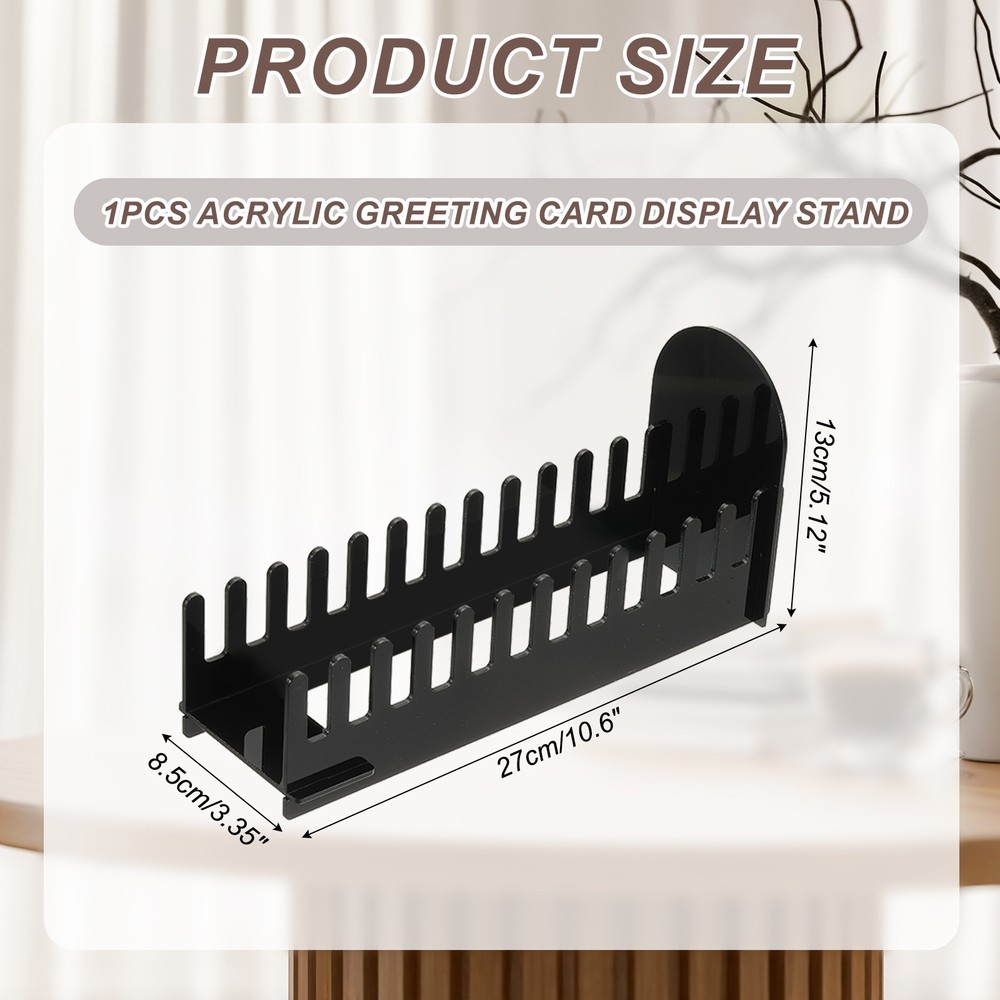 12-Tier 1Pack Clear Greeting Card Display Stand, Black