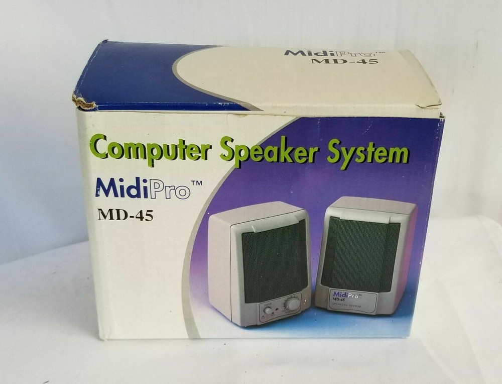 MidiPro MD-45 Computer Speaker System for Cassette or CD Player NEW