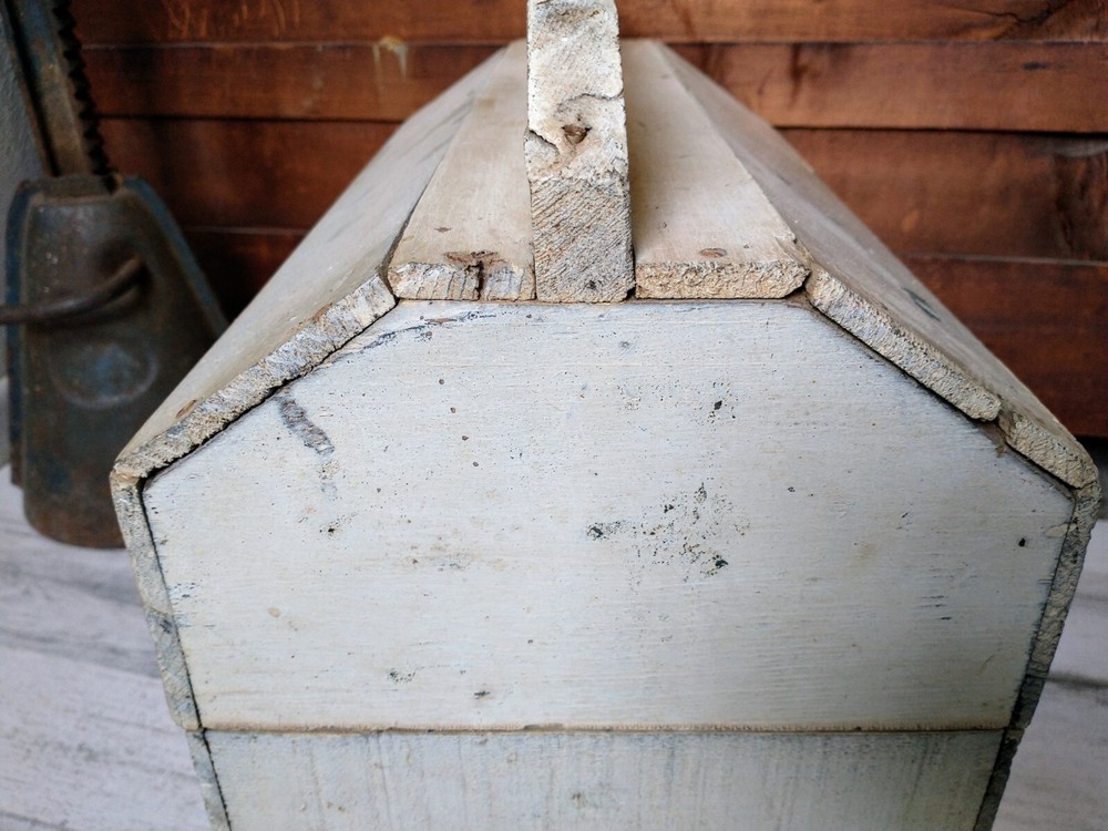 Handmade Wooden Tool Painter's Box Craftsman's Chest Rustic Primitive Storage