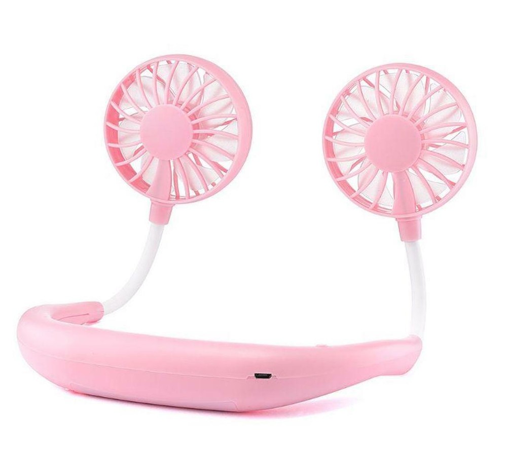 RECHARGEABLE USB NECK FAN COOLING for Travel Desk Sports fitness gym home office
