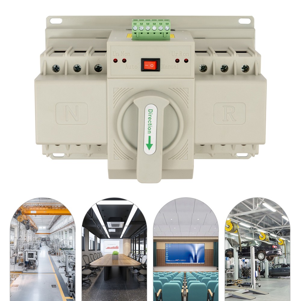 Manual 110V Dual Power Automatic Transfer Switch 3P Generator Changeover Switch