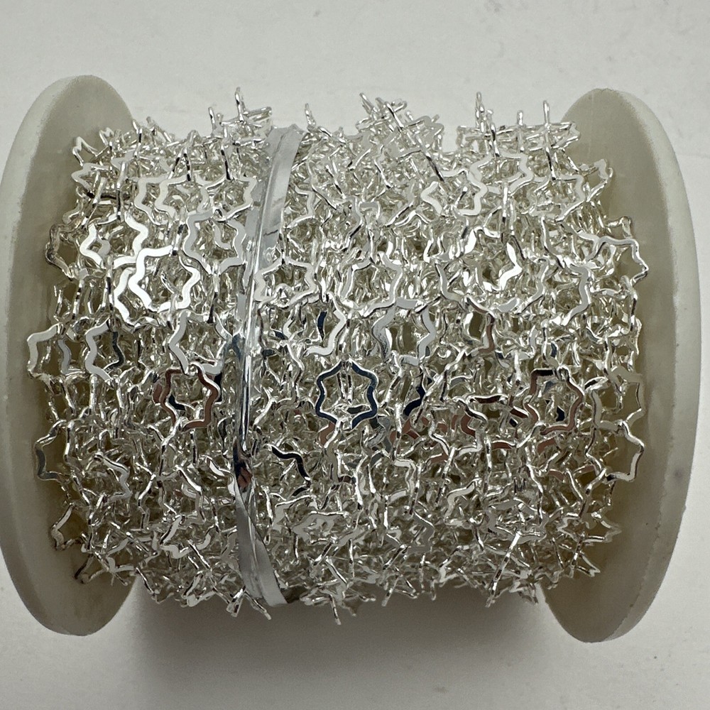 32ft Spool of 6mm Silver Star Link Chain GB2