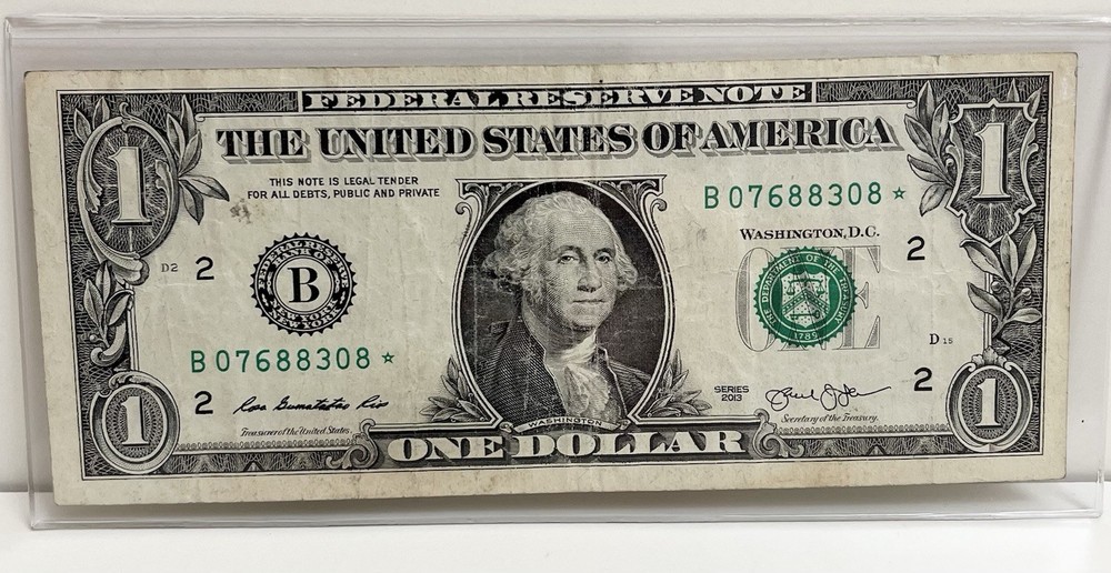 $1 2013 B Duplicate DC Star Note B07688308