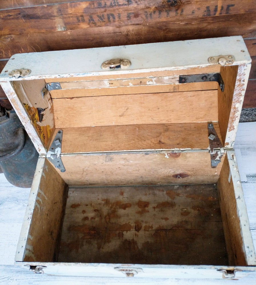 Handmade Wooden Tool Painter's Box Craftsman's Chest Rustic Primitive Storage