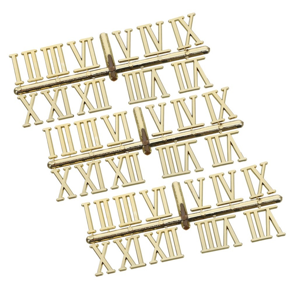 3 Sets Electroplated Clock Numerals Accessories Parts Replacement