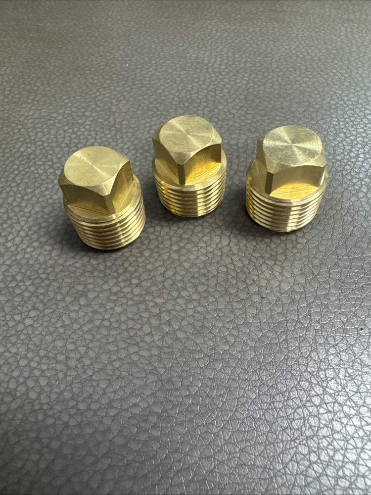 3/8" NPT Solid Brass Boat Hull Spare Garboard Drain Plug-3 PACK