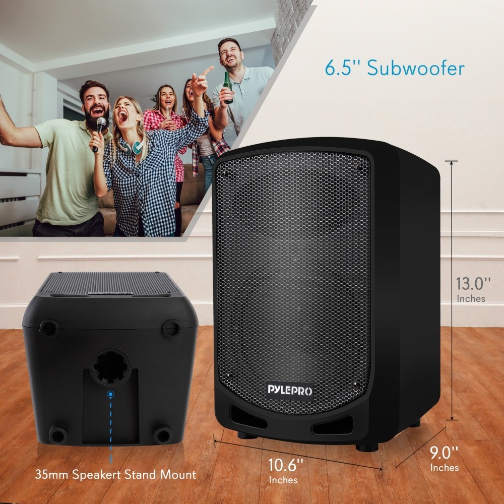 Pyle Compact & Portable Bluetooth PA Speaker - Karaoke Sound System