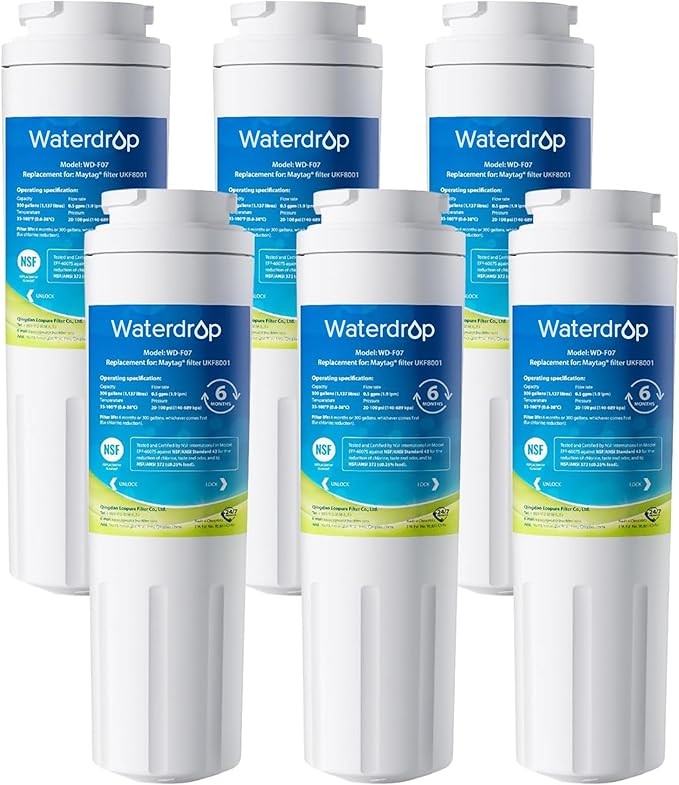 Waterdrop UKF8001 Refrigerator Water Filter, Replacement for Maytag UKF8001 (6)