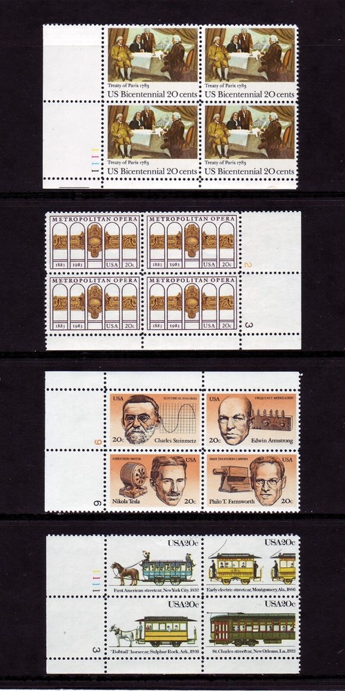 1983 COMMEMORATIVE PLATE BLOCK YEAR SET. (18) DIFFERENT. SCV $38.80