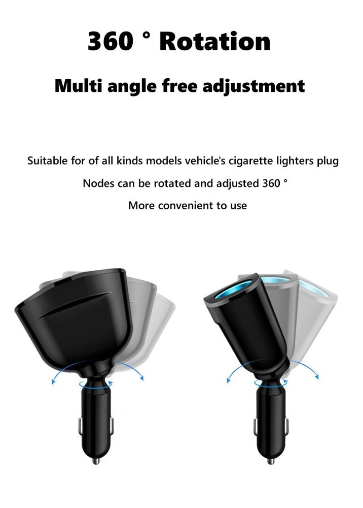 Outlet 12V Dual USB Car Cigarette Lighter Socket Splitter Power Adapter Charger