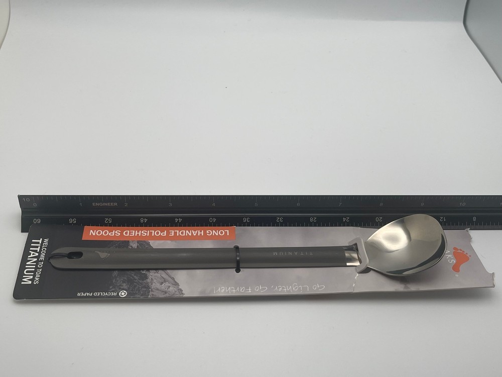Titanium Long Handle Spoon with Polished Bowl