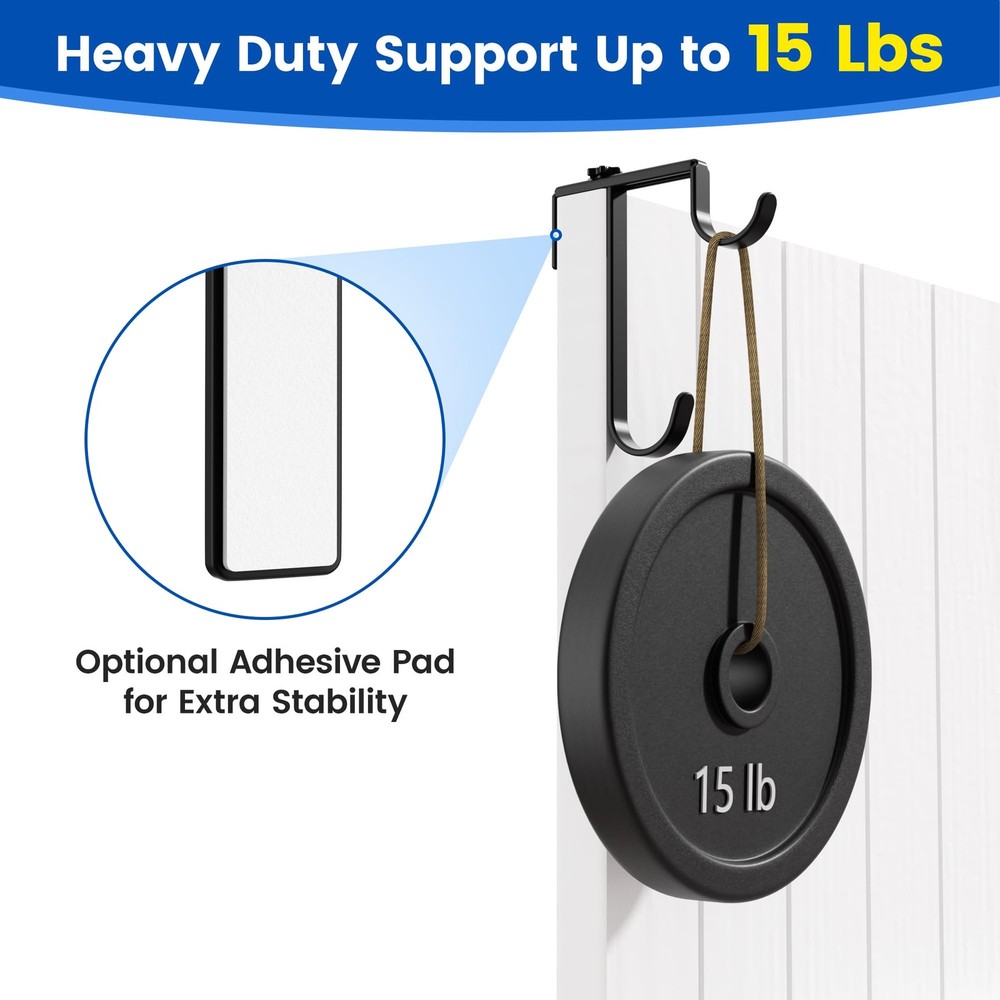 niffgaff 2pcs Double Pool Pole Hooks, Adjustable Thickened Panel Black