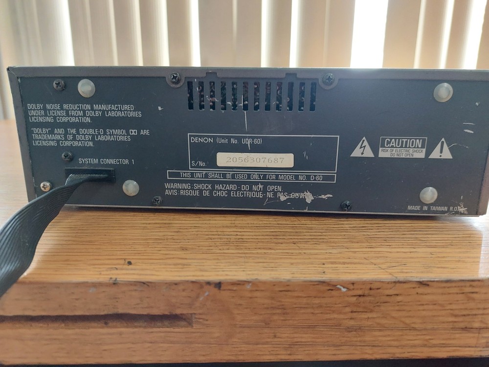 Denon personal component system/stereo cassette tape deck Model UDR-60 Works!