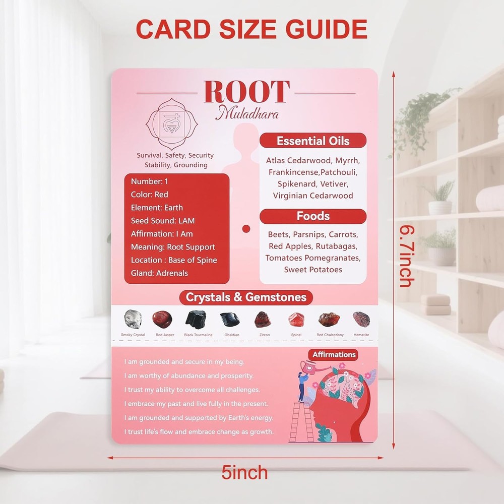 7 Chakra Cards, Chakra Books Reiki Supplies Double-Sided Quick Reference Guide
