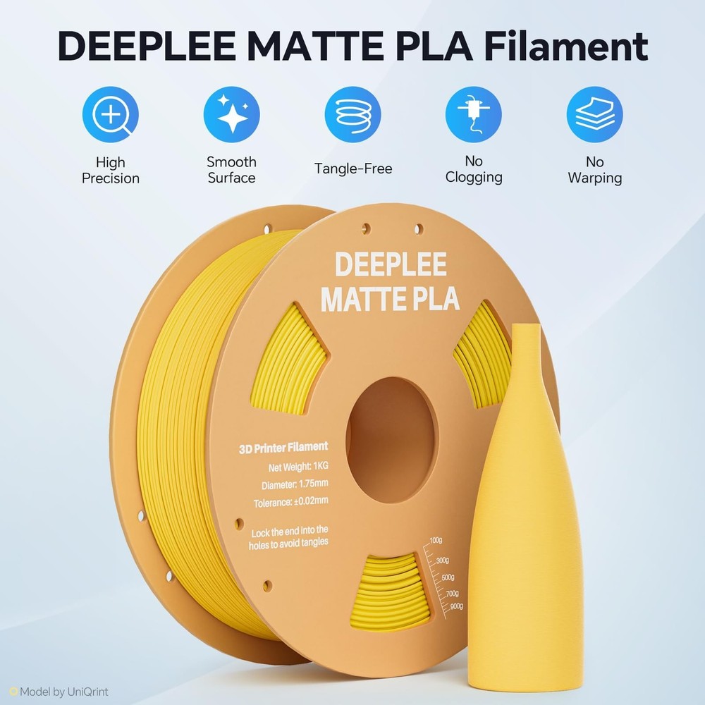 DEEPLEE Matte PLA Filament 1.75mm, 3D Printer Filament Dimensional Accuracy +...