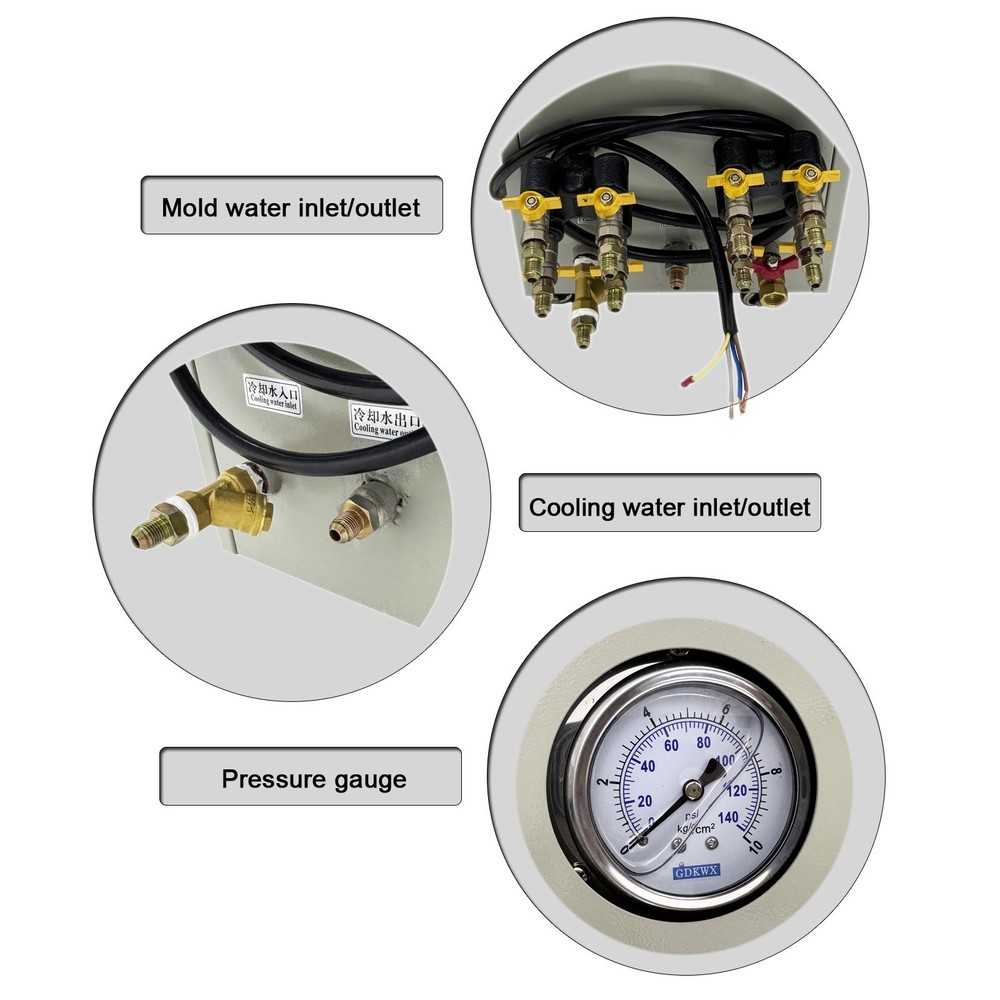 Water Type Injection Mold Temp Controller (12KW, 220V 3-Phase, ±1°C, -40 ~ 932℉)