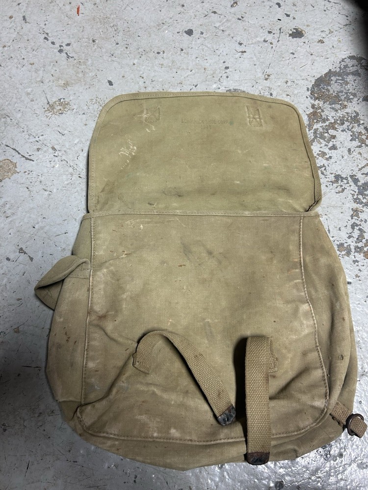 Vintage 1940s US Army Backpack Canvas Bag Decent Shape